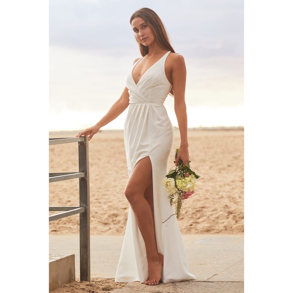 Lulus Loving the Moment White Lace-Up Maxi Dress